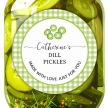 Xadrez gingham verde Picles caseiros de endro