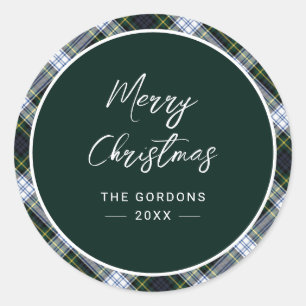 Adesivo Redondo Xadrez Green Rustic Clan Gordon Tartan