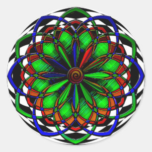 Adesivo Redondo Xadrez Harlequin n.o 3 (Autocolantes)