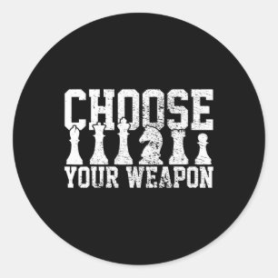 Adesivo Redondo Xadrez Jogador de xadrez Xadrez Vintage Chessmen