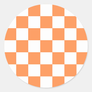 Adesivo Redondo Xadrez laranja visual clássico