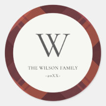 Xadrez moderna Red Maroon Marsala Patterno Monogra