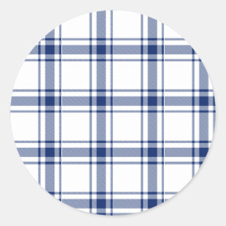 Adesivo Redondo Xadrez náutico azul e branco