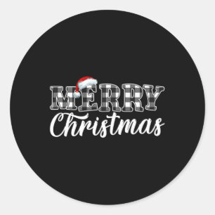 Adesivo Redondo Xadrez Negra E Branca De Natal Para Homens