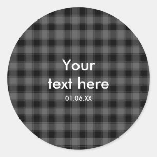 Adesivo Redondo Xadrez Preta e Cinza Vinhetas de Favoritos