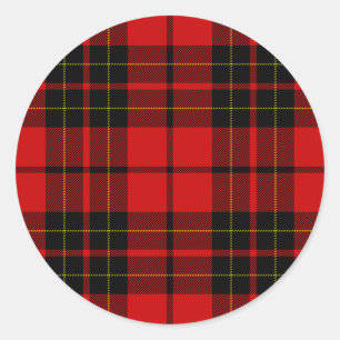 Adesivo Redondo Xadrez preta vermelha do tartan do clã de Brodie