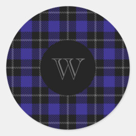 Adesivo Redondo Xadrez preto monograma