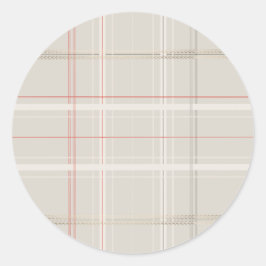 Adesivo Redondo Xadrez tradicional Cozy Cabin Beige Dourado Natal