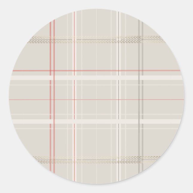 Adesivo Redondo Xadrez tradicional Cozy Cabin Beige Dourado Natal (Frente)