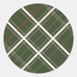 Adesivo Redondo Xadrez Tradicional de Caça-Cama Verde Natal