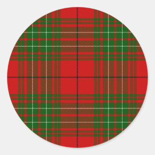 Adesivo Redondo Xadrez verde-vermelha Comyn tartan