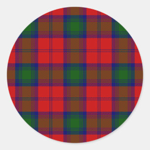 Adesivo Redondo Xadrez verde-vermelha Lindsay tartan