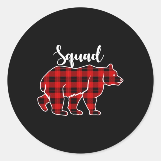 Adesivo Redondo Xadrez Vermelha Esquadrão Figurino De Natal Corres (Frente)