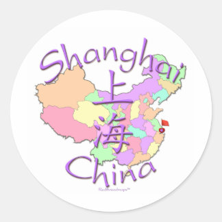 Adesivo Redondo Xangai China
