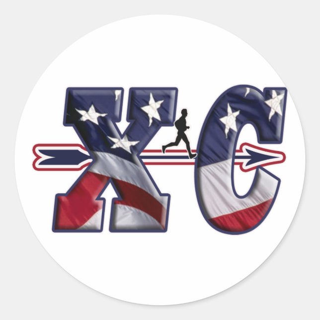 ADESIVO REDONDO XC CROSS COUNTRY USA FLAG WRAPPED (Frente)