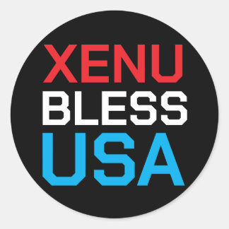 Adesivo Redondo Xenu Abençoe EUA