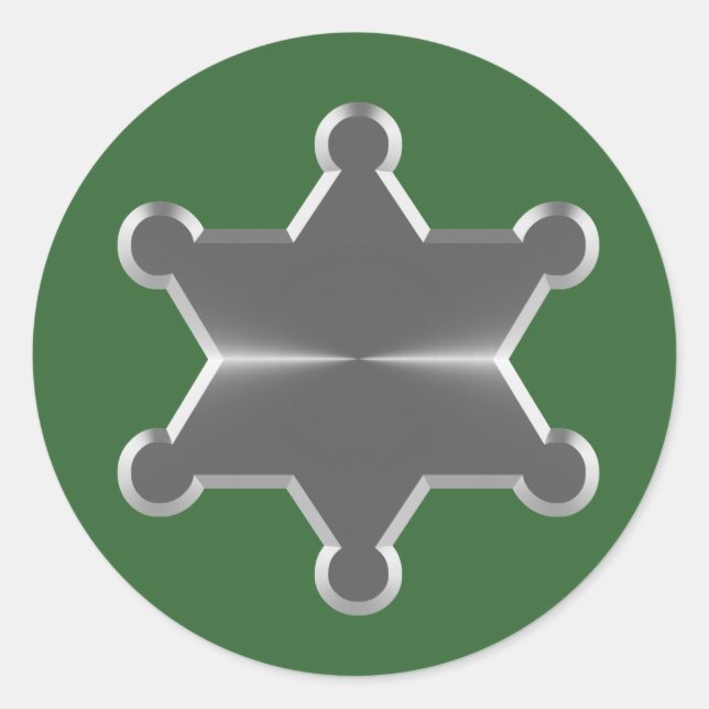 Adesivo Redondo Xerife Tin Star (Frente)