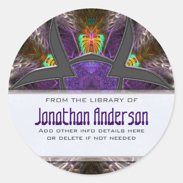 Adesivo Redondo Xerikan Fractal Bookplate (Frente)