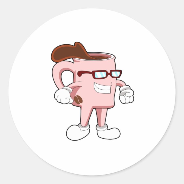 Adesivo Redondo Xícara de café com café (Frente)