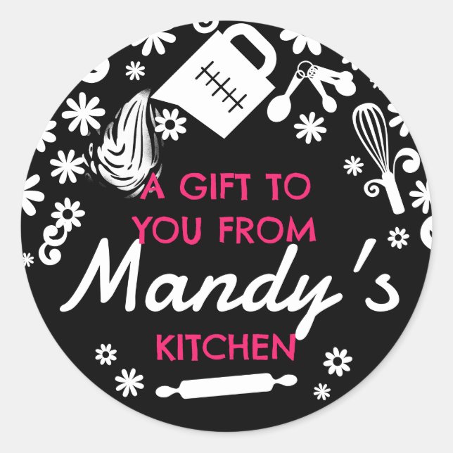 Adesivo Redondo Xícara de medida de pastelaria (Frente)