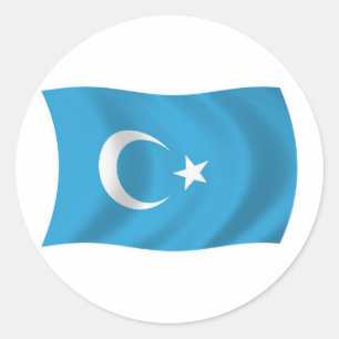 Adesivo Redondo Xinjianj Uigure Flag