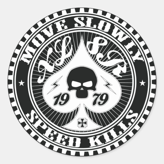 Adesivo Redondo xl8r mover lentamente 2 (Frente)