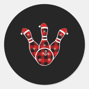 Adesivo Redondo Xma de Plaid Vermelho Preto Verde Natal Esportes B