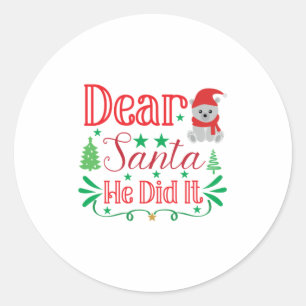Adesivo Redondo Xmas Art Caros Papais noeis Que Ele Fez