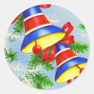 Adesivo Redondo Xmas Bels do natal vintage