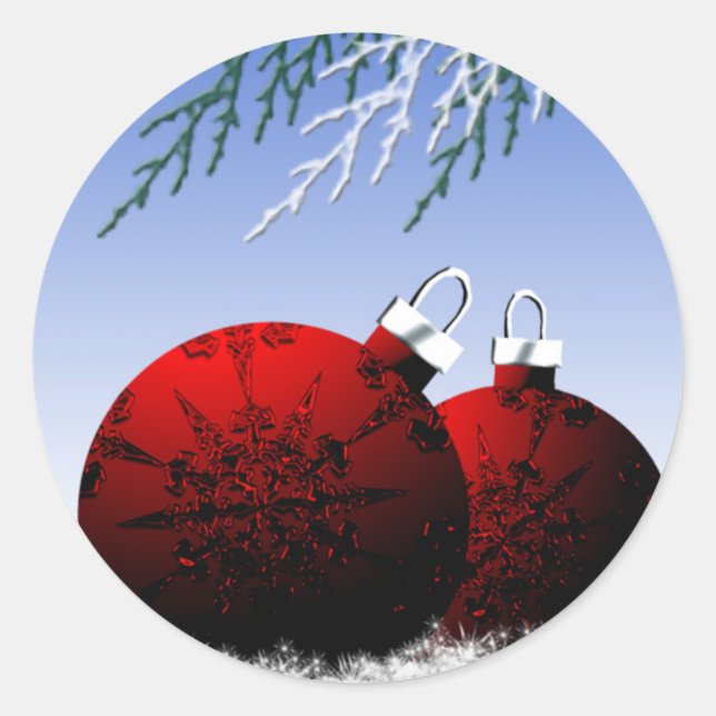 Adesivo Redondo Xmas de Feriado de Envelope de Enfeites de natal V (Frente)