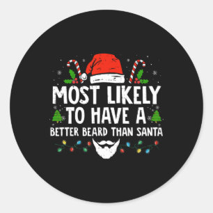 Adesivo Redondo Xmas Divertidos Provavelmente Têm Uma Barba Melhor