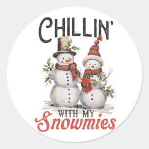 Adesivo Redondo Xmas Gift Chillin Com Minhas Neves