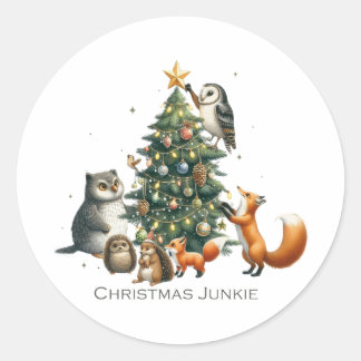 Adesivo Redondo Xmas Gift Christmas Junkie