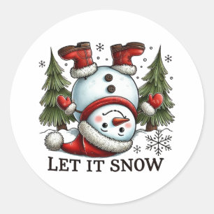 Adesivo Redondo Xmas Gift Deixa-O Neve