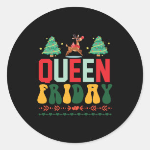 Adesivo Redondo Xmas Gift Queen Sexta-feira