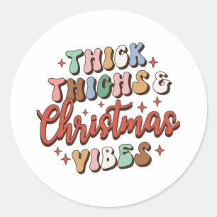 Adesivo Redondo Xmas Gift Thick e Vibes de Natal