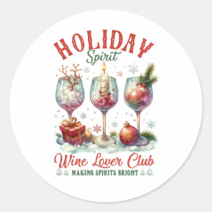 Adesivo Redondo Xmas Gift Wine Lover Club