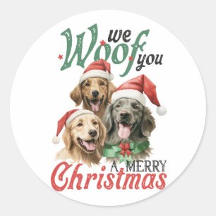 Adesivo Redondo Xmas Gift Woof Felry Natal