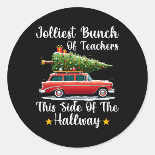 Adesivo Redondo Xmas Jolliest Bunch De Professores Neste Lado Do H
