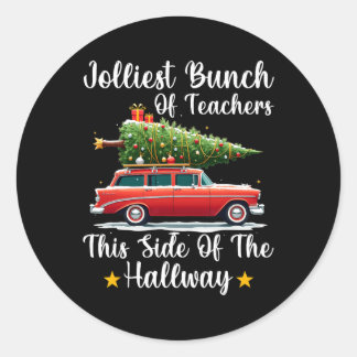 Adesivo Redondo Xmas Jolliest Bunch De Professores Neste Lado Do H