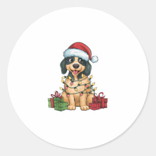 Adesivo Redondo Xmas Lighting Santa Hat Pudelponponder Natal