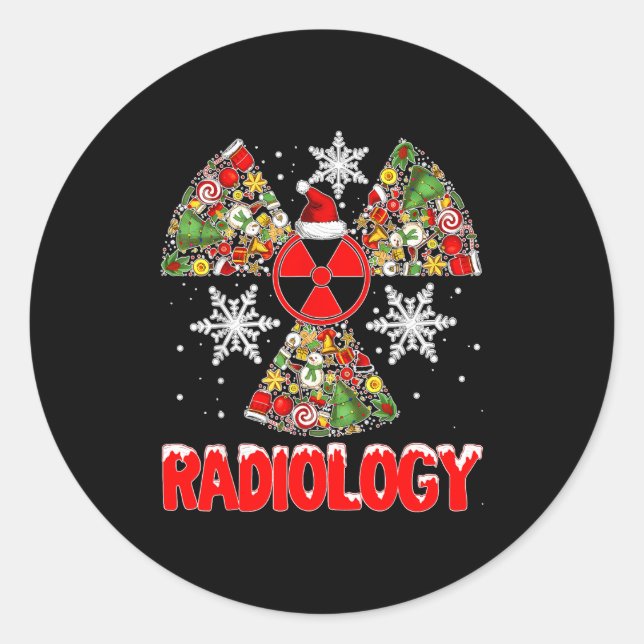 Adesivo Redondo Xmas Radiology Christmas Radiologist Xray Tech Cut (Frente)