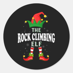 Adesivo Redondo Xmas Rock Climbing Elf Família Correspondência P d