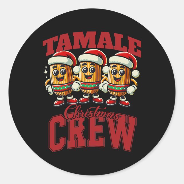 Adesivo Redondo Xmas Tamale Comida Engraçada Mães de Natal mexican (Frente)