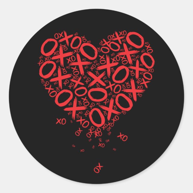 Adesivo Redondo XOXO Heart  (Frente)