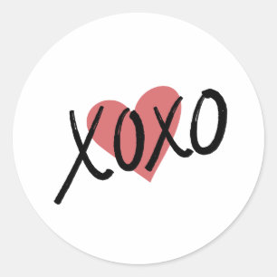 Adesivo Redondo XOXO Heart Love Sticker Envelope Seal Sticker