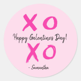 Adesivo Redondo XOXO Personalizado - Feliz Dia da Galentina