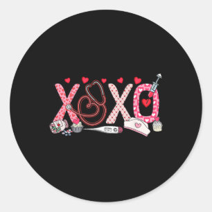 Adesivo Redondo Xoxo Xo Xo Namorados Enfermeiros Mulheres Crianças