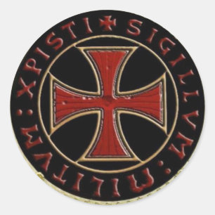 Adesivo Redondo Xpisti Sigillvm Militvm Templar Seal