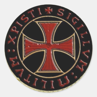 Adesivo Redondo Xpisti Sigillvm Militvm Templar Seal